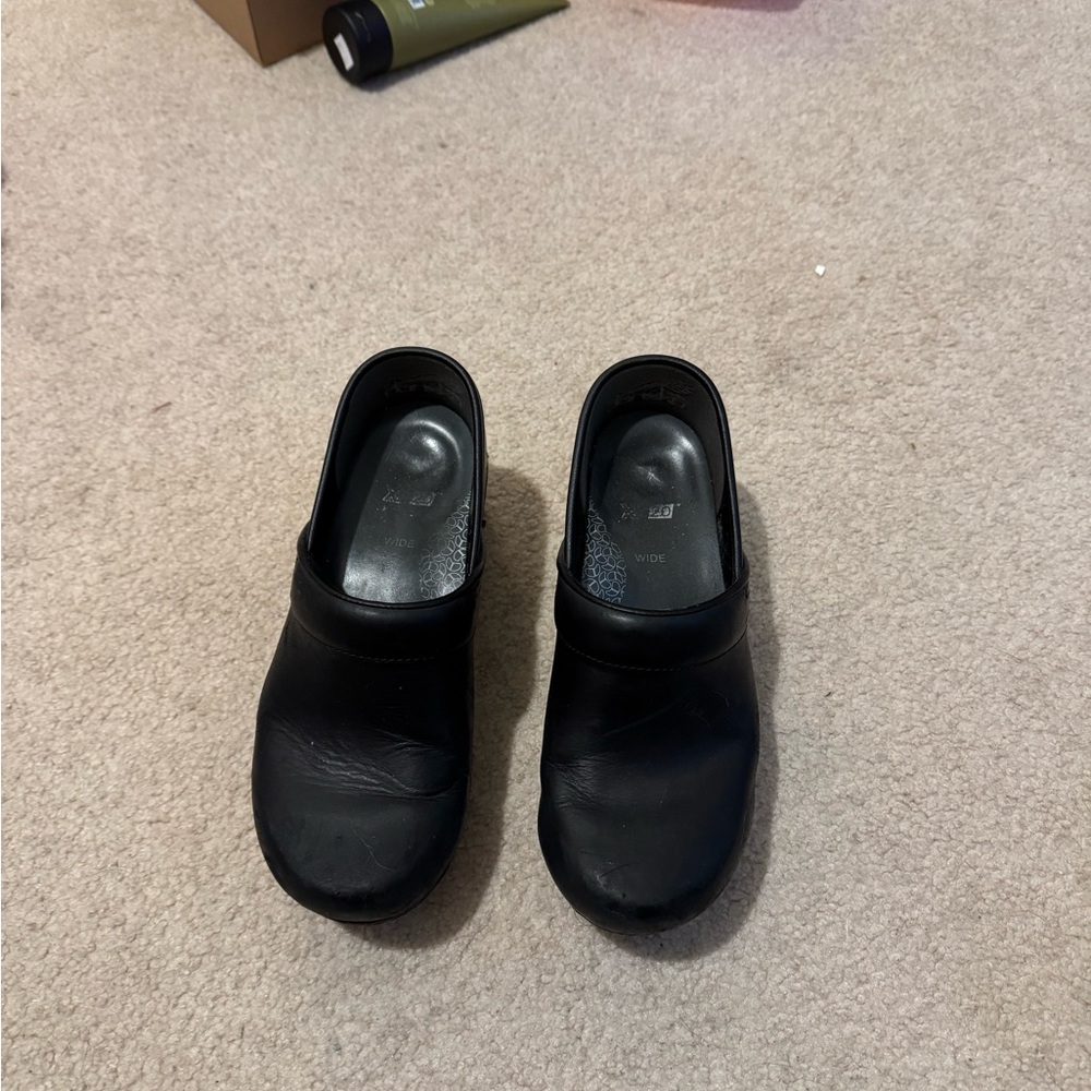 Dansko Black Leather Clogs